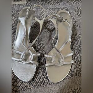 Stuart Weitzman Metallic Silver Sandals